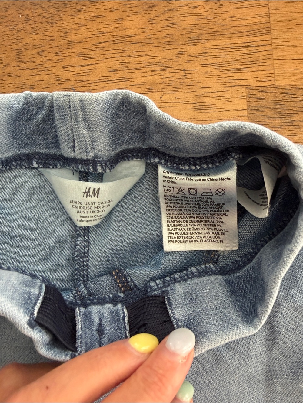 H&M Toddler Elastic Waist Denim Pants - Picture 2 of 3